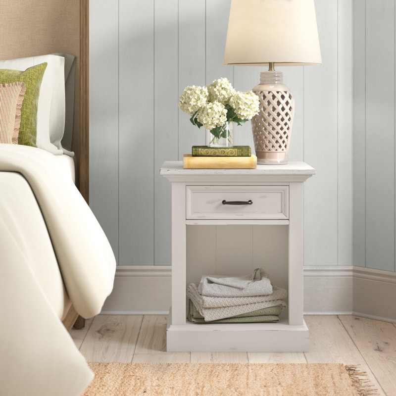 Birch Lane™ Lizotte 1 Drawer Nightstand in OffWhite & Reviews Wayfair
